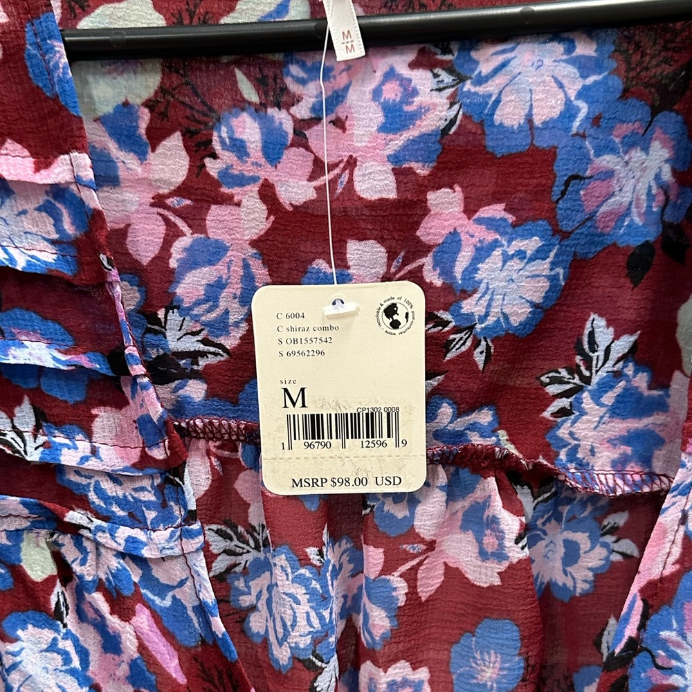 FREE PEOPLE MAYBEL RUFFLE TOP NWT - Picture 2 of 14